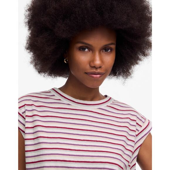 NWT Madewell Boxy Muscle Tee in Stripe Size XS - Picture 4 of 8